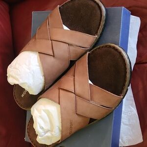 Rockport Tan Jaya Leather Slide Sandals Size 10W